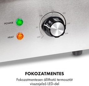 Klarstein Grillmeile 3000R, elektromos grill, 3000 W, grill lap, 54,5 x 35 cm, bordás