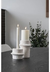 Gyertyatartó, cement, fehér, 2db