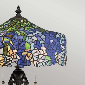 Quoizel klasszikus tiffany asztali lámpa cobalt barna színezett elsqz-cobalt-tl