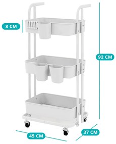 3 szintes összecsukható tálalókocsi