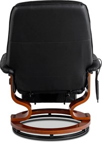 Forgó masszázsfotel fűtéssel fekete műbőr – WEST