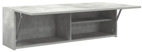 betonszürke szerelt fa fali fürdőszobaszekrény 100x25x30 cm