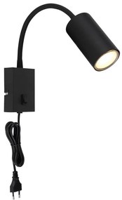 Globo 57911WB - Rugalmas fali lámpa ROBBY 1xGU10/25W/230V fekete