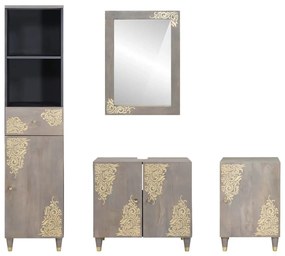 Fürdőszoba bútor szett fiókkal 4 pcs Szürke 62 x 33 x 58 cm