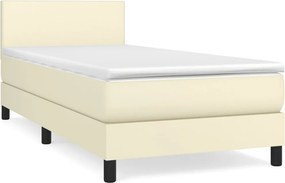vidaXL krémszínű műbőr rugós ágy matraccal 100 x 200 cm