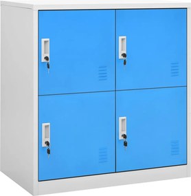 vidaXL világosszürke és kék acél zárható szekrény 90 x 45 x 92,5 cm