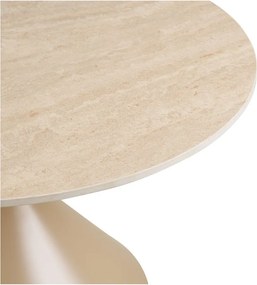 Bézs kerek dohányzóasztal kerámia asztallappal ø 70 cm Annecy – House Nordic