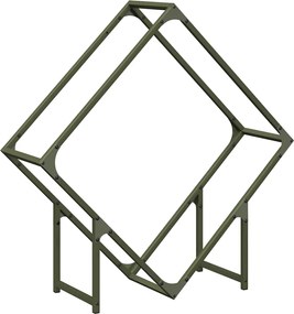 vidaXL olívazöld hidegen hengerelt acél tűzifatároló 80x25x80 cm
