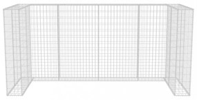 acél gabion 3 db gurulós kukához 250 x 100 x 120 cm