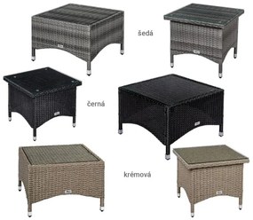 STILISTA Kerti asztal polyrattan 50 x 50 cm krém