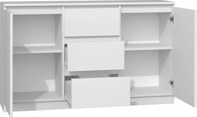 Drohmo 2D3S komód, 120x75x40 cm, fehér