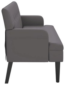 szürke műbőr pad háttámlával 112x65,5x75 cm