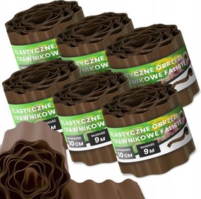 Gyepszegély 10 cm 54 m Kerti Hullámos Paliszád Border Barna Us-t
