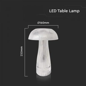 LED Dimmelhető tölthető asztali lámpa LED/1W/5V 3000-6000K 1800 mAh átlátszó