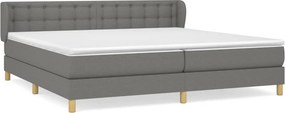 vidaXL sötétszürke szövet rugós ágy matraccal 200 x 200 cm