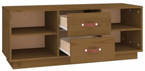 mézbarna tömör fenyőfa TV-szekrény 100x34x40 cm