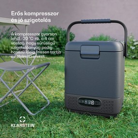 Klarstein SwiftFrost 12L hűtőtáska, 12V-24V/230V, -20 °C-ig, kompresszor, 2 teljesítményszint, LED kijelző