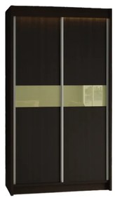 ALEXA tolóajtós ruhásszekrény, wenge/üveg vanília, 120x216x61