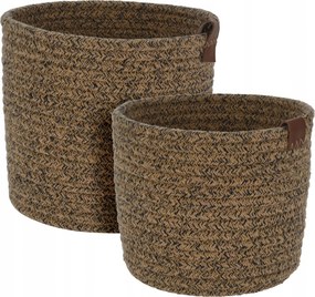 2 darabos szett Noya kötél tárolókosár, natúr, két méretben