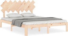 vidaXL tömör fa ágykeret fejtámlával King Size