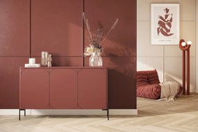 Sonatia háromajtós komód kettő fiókkal 150 cm - bordó