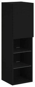 fekete TV-szekrény LED-lámpákkal 30,5 x 30 x 102 cm