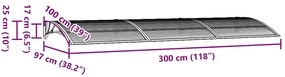 fekete polikarbonát ajtóelőtető 300 x 100 cm