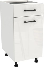 Konyhaszekrény fiókos doboz 40 Capri fehér front fehér akril fényes