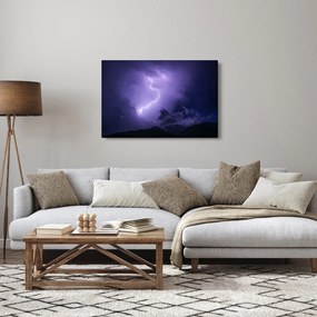 Kép - lila égbolt és villám (90x60 cm)