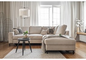 Bézs kordbársony kinyitható sarokkanapé (jobb oldali) Lofty Lilly – Miuform