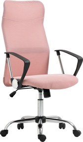 HOMCOM ergonomikus irodai szék, magasságban állítható forgószék hintafunkcióval, hálós kárpitozás, rózsaszín