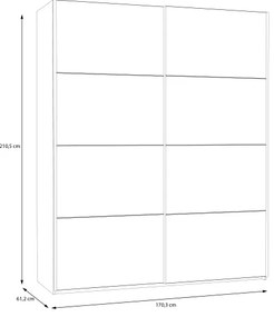 KARO gardróbszekrény 170x210 cm fehér