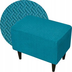 Lábtartó Huzat Puff Elasztikus Jacquard Halszálka Oeko Tex Türkiz