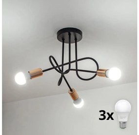 LED felületre szerelt csillár OXFORD 3xE27/15W/230V fekete