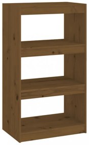 mézbarna fenyőfa könyvszekrény/térelválasztó 60 x 30 x 103,5 cm