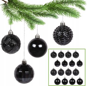 Antracit karĂĄcsonyfadĂszek,karĂĄcsonyfadĂsz szett,karĂĄcsonyfadĂsz 16 db1 csomag