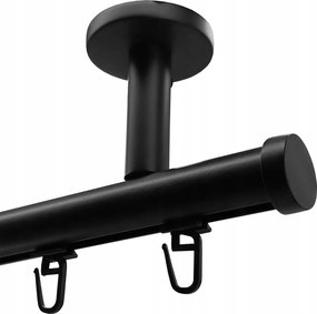 Mennyezeti Sínkarnis Alumínium 20mm Fekete Matt 200cm biztosítótű