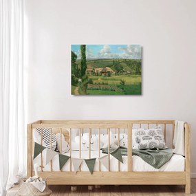 Üveg kép - Camille Pissarro, Landscape at Les Pâtis, Pontoise, reprodukciók (70x50 cm)
