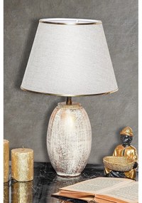 Krémszínű-aranyszínű asztali lámpa textil búrával (magasság 50 cm) Yakamoz – Opviq lights