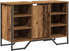 vidaXL Fürdőszobai mosdószekrény Öreg fa 91 x 35 x 60 cm Faanyag