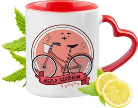 Vicces Piros Bögre Szív Alakú Füllel Ajándék