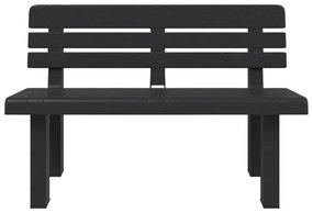 antracitszürke polipropilén kerti pad 110 x 52 x 71 cm