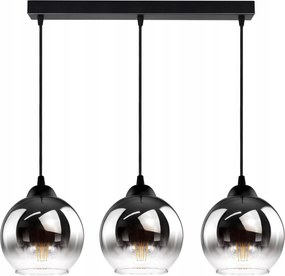 Függő lámpa Három gömb grafit átlátszó