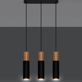 Sollux SL.0634 - Csillár zsinóron PABLO 3xGU10/40W/230V fekete