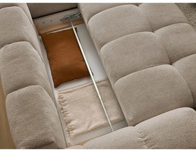 Szürkésbarna zsenília kinyitható-tárolóhelyes sarokkanapé (jobb oldali-L alakú) Everest – Bobochic Paris