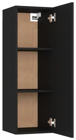 fekete szerelt fa TV-szekrény 30,5 x 30 x 90 cm