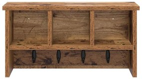 Fali Kabáthorog polcokkal Régi fa 50 x 16 x 26 cm Faanyag