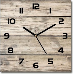 Csendes üveg falióra Fa háttér 30x30 cm