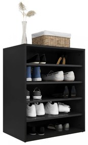 vidaX fekete szerelt fa cipősszekrény 60 x 35 x 70 cm