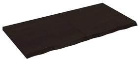 sötétbarna kezelt tömör tölgyfa fali polc 120 x 60 x (2-4) cm